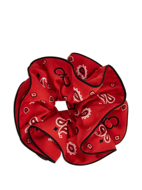 Ferragamo Arabesque print silk scrunchie Red 795436