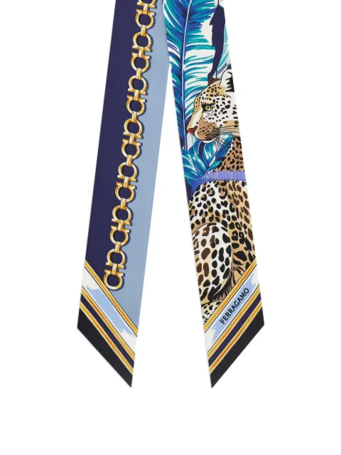 Ferragamo Felini-print silk mini bandeau Blue 795098