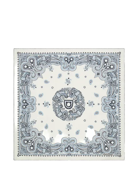 Ferragamo Arabesque-print silk scarf White 795299