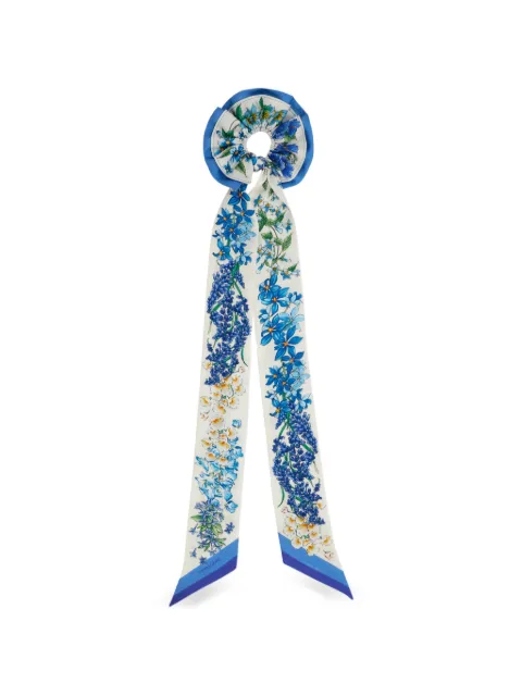Ferragamo floral-print silk scrunchie Blue 795247