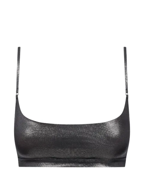 Maison Close metallic-effect bikini top Grey 565148