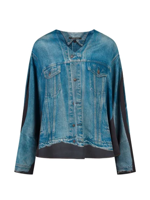 Annette Görtz Cad layered-effect printed blouse Blue CAD42155