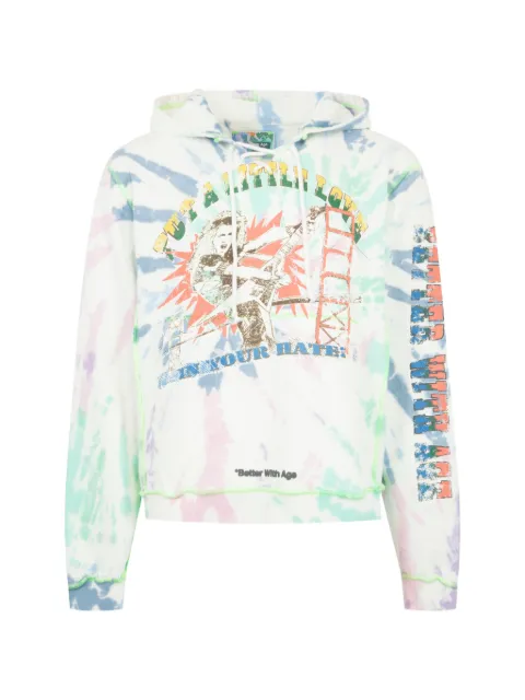 Better with Age tie-dye graphic-print hoodie White SS26HSINS
