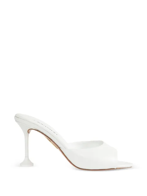 Aquazzura Bisous leather mules White BISMIDM0NAP