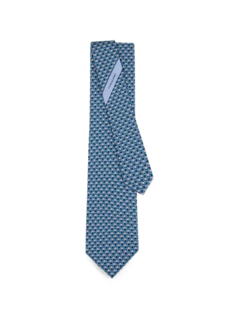 Ferragamo Tournament-print silk tie Blue 795138