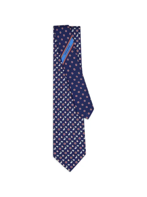Ferragamo pointed-tip tie Blue 794635
