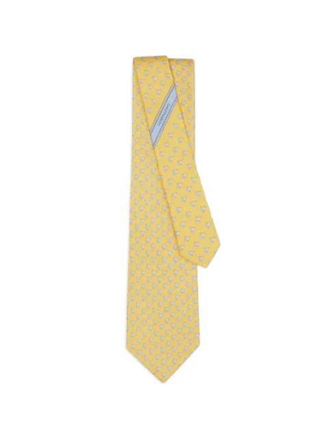 Ferragamo Shark-print silk tie Yellow 794579