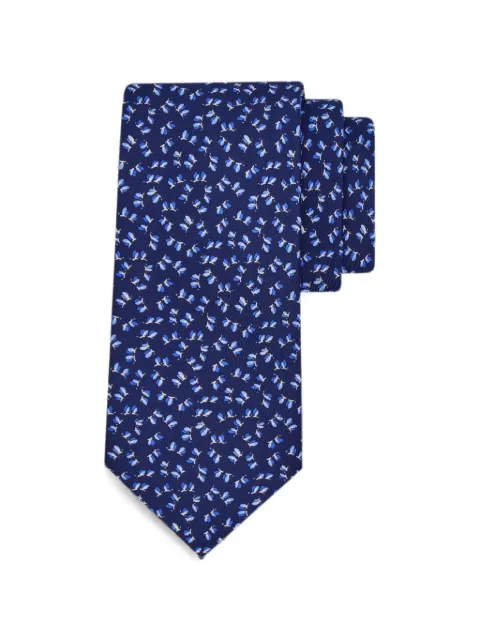Ferragamo dragonfly print silk tie Blue 794486