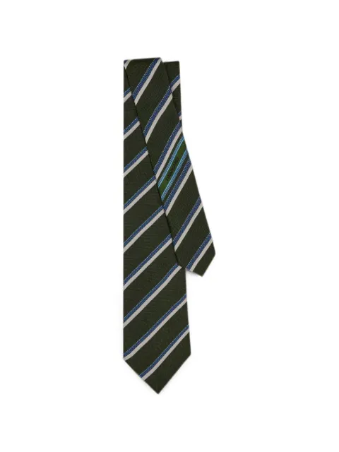 Ferragamo Regimental jacquard silk tie Green 794441