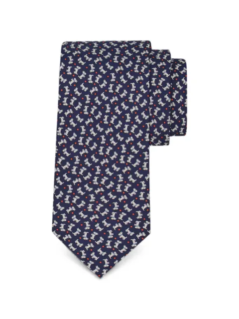 Ferragamo Charlie-print silk tie Blue 794614