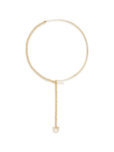 Ferragamo crystal-embellished Gancini necklace Gold 795113