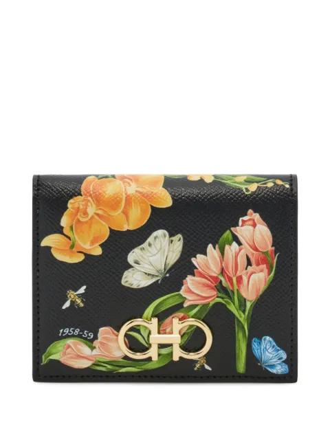 Ferragamo Gancini floral-print wallet Black 796065