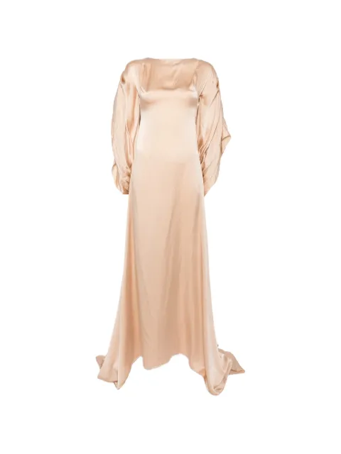 DUNESI Paola draped-sleeve gown Gold DUNPAOGOL