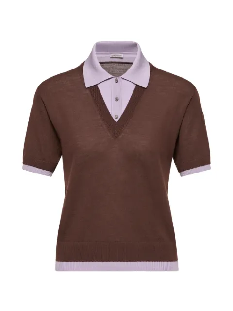 Moncler layered-effect short-sleeve sweater Brown 9A00002M8919