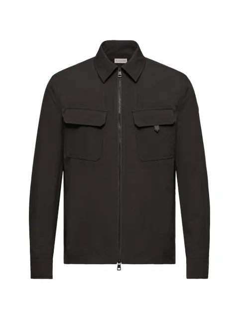 Moncler zip-up logo-patch overshirt Black 2F00057599EL