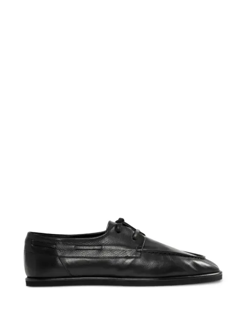 Auralee lace-up leather boat shoes Black A26SS03QD2514