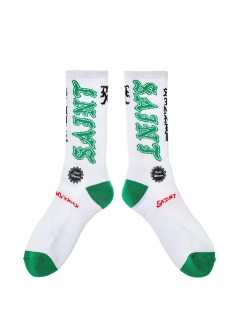 SAINT MXXXXXX logo-lettering socks White SMMK80000108