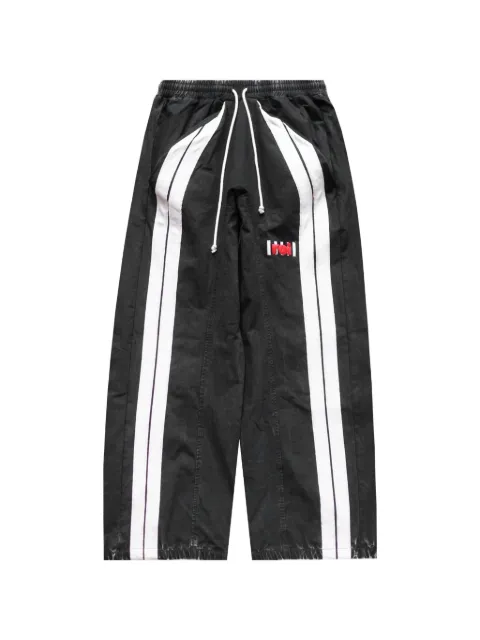 RRR123 Apocrypha side-stripe trousers Black APOCPA04