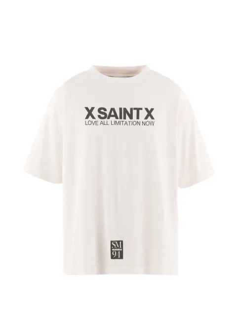 SAINT MXXXXXX logo-print graphic-print T-shirt White SMMK80000011