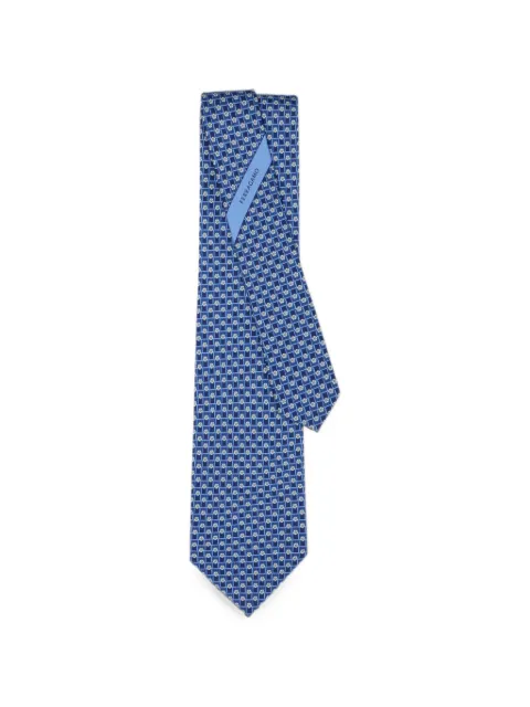 Ferragamo soccer-print silk tie Blue 795137