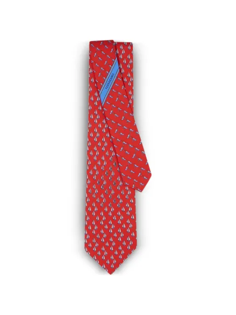 Ferragamo nautical-print silk tie Red 794601