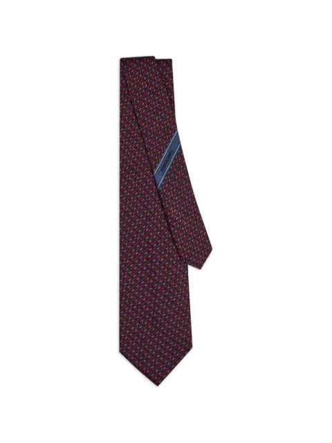 Ferragamo Gancini silk jacquard tie Blue 794432