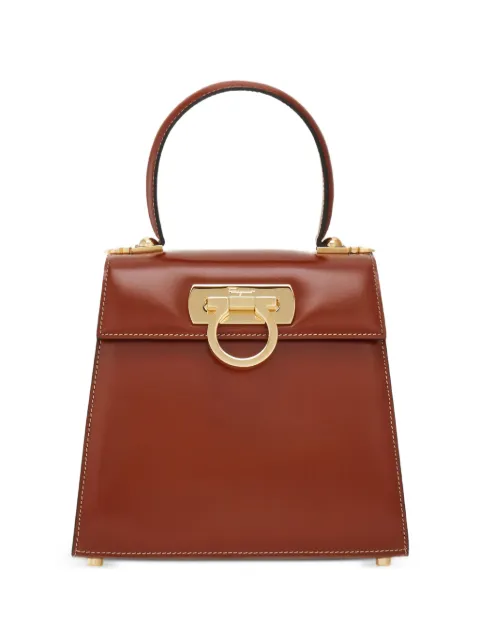 Ferragamo iconic top-handle tote bag (S) Brown 796550