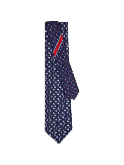 Ferragamo Nautical-print silk tie Blue 794598