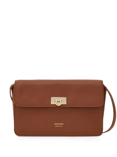 Ferragamo flat Gancini minibag Brown 795688