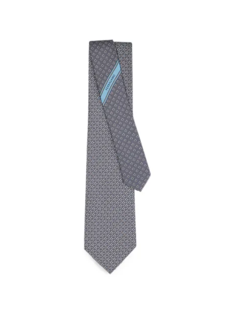 Ferragamo Gancini square-print silk tie Grey 794733