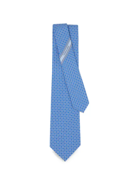 Ferragamo Gancini-pattern silk tie Blue 794584