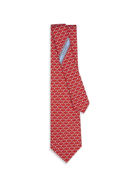 Ferragamo Club-print silk tie Red 794665