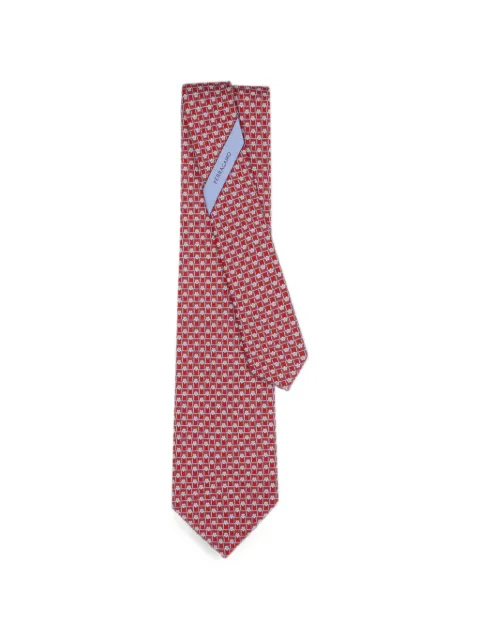 Ferragamo Tournament-print silk tie Red 795139