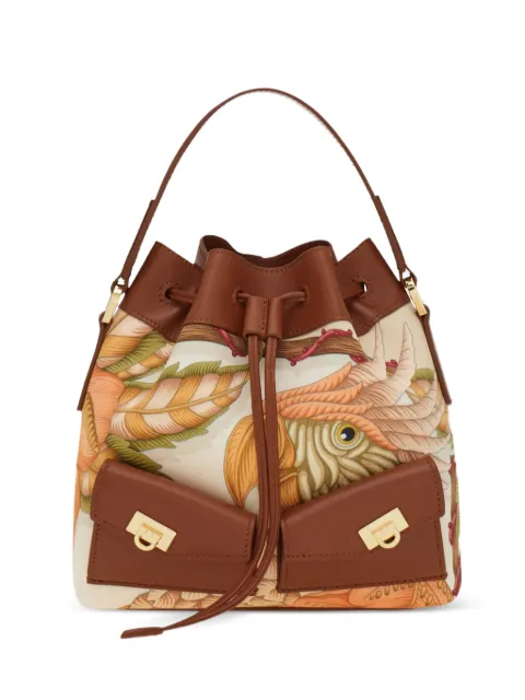 Ferragamo multipocket bucket bag Orange 796143