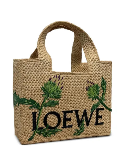 LOEWE Font artichoke-embroidered tote bag Neutrals ALF1B59X33