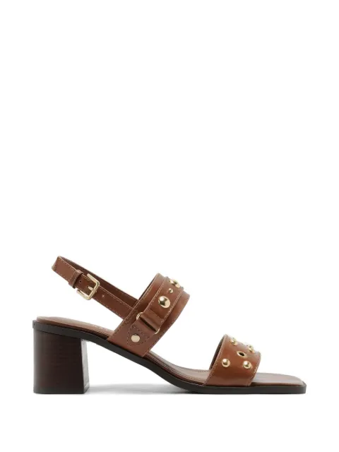Arezzo stud-embellished leather sandals Brown A1392500020001