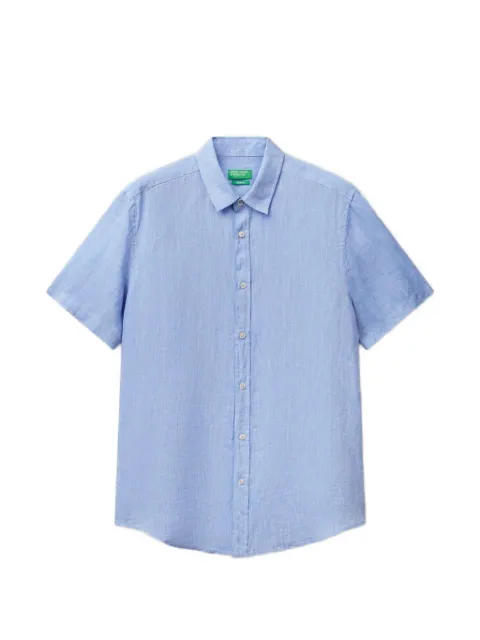 Benetton short-sleeved buttoned shirt Blue 5BKU5QJH8
