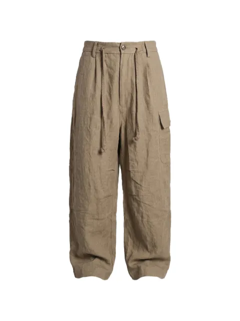 Ziggy Chen drawstring cargo pants Neutrals 0M2610555