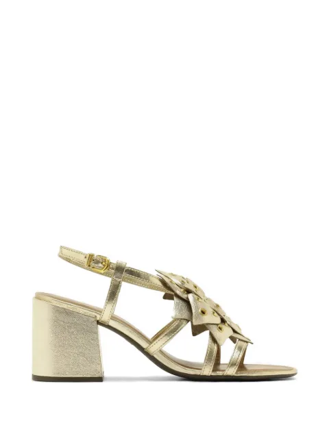Arezzo floral-appliqué eyelet-embellished sandals Gold A1246300760003