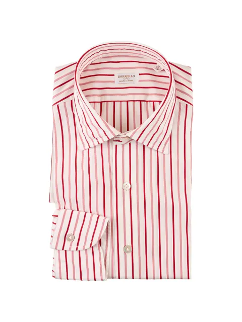 BORRIELLO NAPOLI striped long-sleeve shirt White 21026