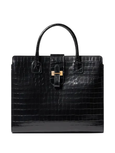 Nili Lotan Lou croc-effect leather tote bag Black 12671L94BLK