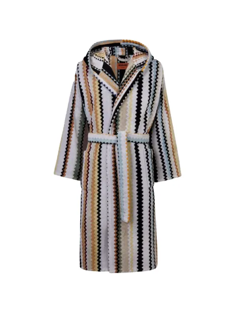 Missoni Home zigzag hooded bathrobe Neutrals 1C3AC99736