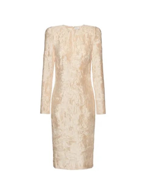 Magda Butrym textured long-sleeve midi dress Neutrals 259426