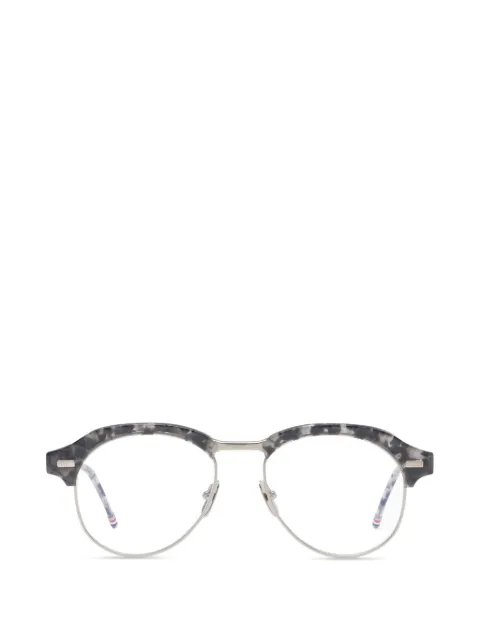 Thom Browne Eyewear tortoiseshell-effect browline-frame glasses Grey UEO956A