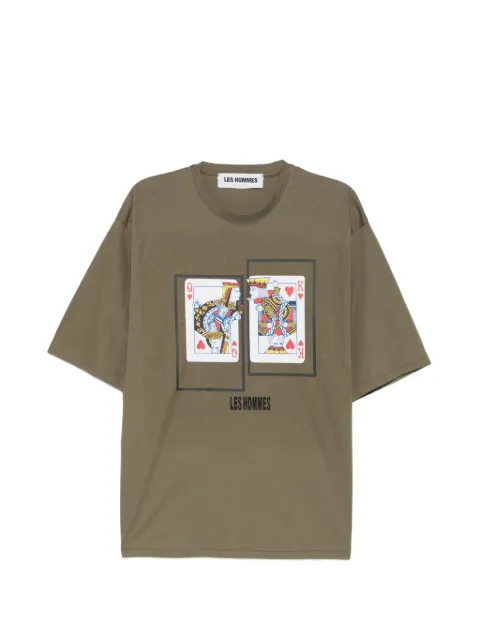 LES HOMMES printed T-shirt Green 261L04023