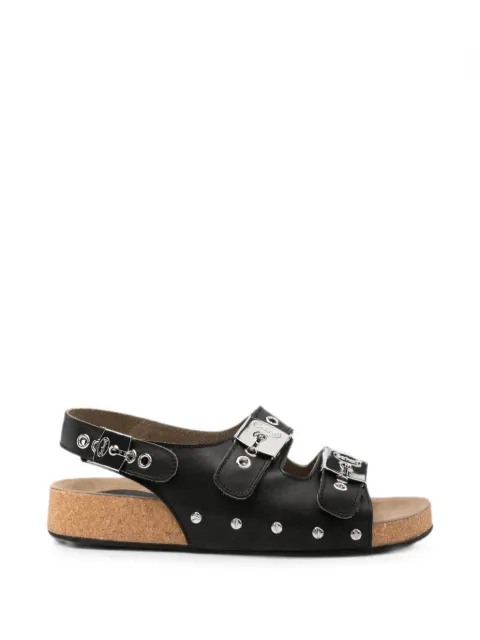 Scholl Luna black leather sandals Black F008001004