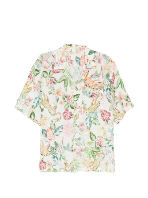 120% Lino floral-print shirt Neutrals 33ALIM19L3000G472