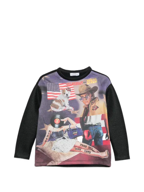 The Artistylist graphic-print mesh-panel sweatshirt Black USASWATER