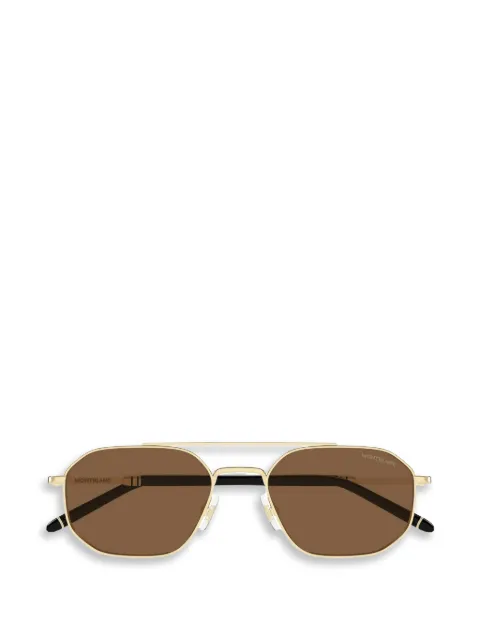 Montblanc geometric-frame double-bridge sunglasses Gold MB0481S002