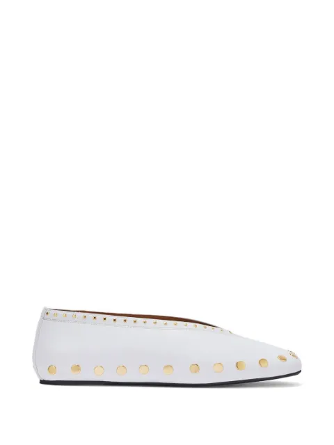 GANNI Jenny embellished ballet flats White B1020175